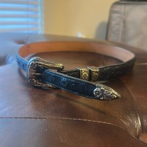 14k sterling ostrich leather Lucchese woman’s waist belt